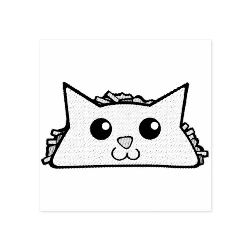 Taco Cat Character Rubber Stamp