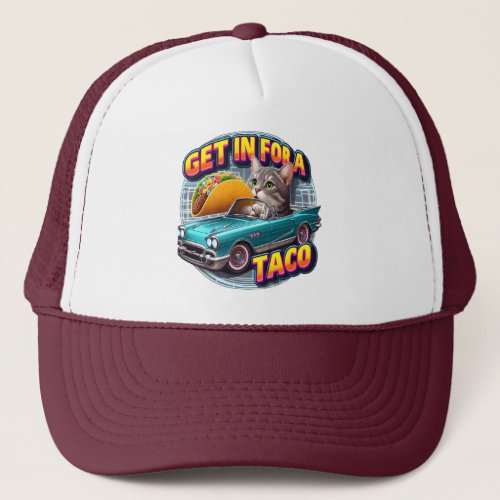 Taco Cat Cruising Trucker Hat
