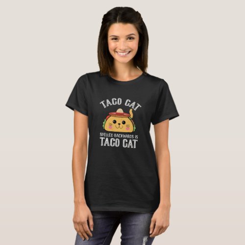 Taco Cat cute cat with sombrero hat T_Shirt