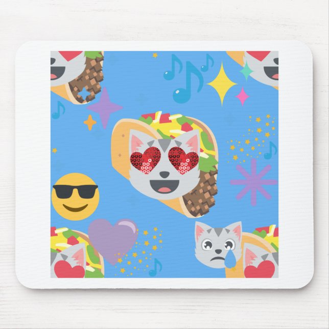 taco cat emoji mouse pad (Front)