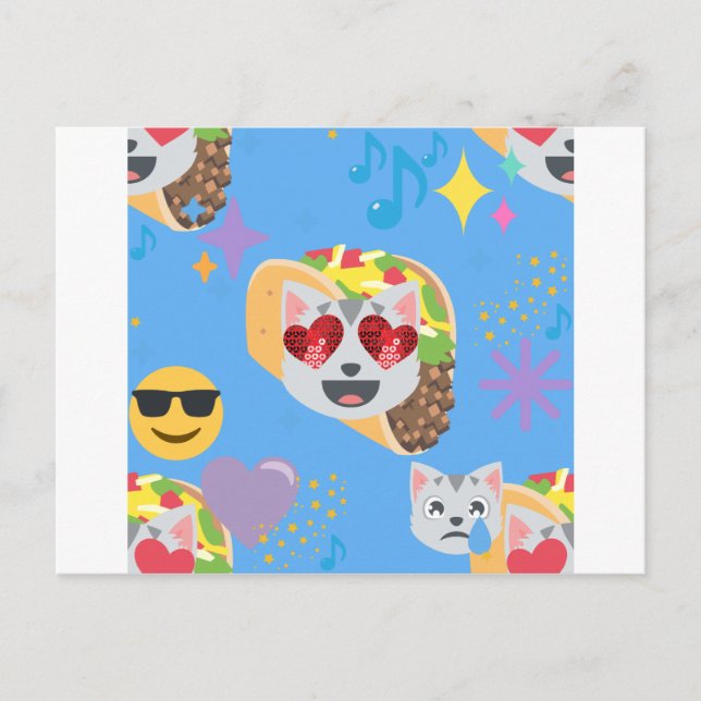 taco cat emoji postcard (Front)