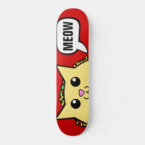 Taco Cat Meow Red Skateboard