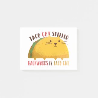 Taco Cat Palindrome Post-it Notes