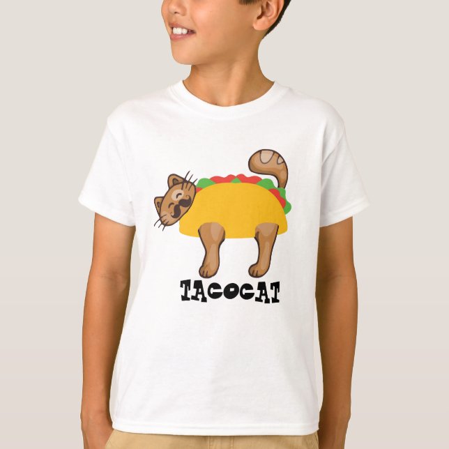 Taco Cat Palindrome Shirt - Funny Cat Humor Tee (Front)
