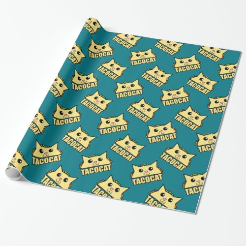 Taco Cat Pattern Wrapping Paper