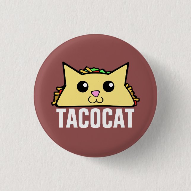 Taco Cat Pinback Button (Front)