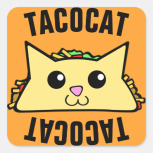 Taco Cat Square Sticker