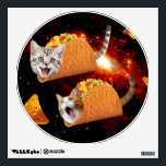 Taco Cats Space Wall Sticker<br><div class="desc">pussy , cat , cats , galaxy , cool , funny , space , taco , tacos , cosmos , pet , kitten , kittens , cute , burrito , "bengal cats" , universe , "funny cat" , meow , "cat meme" , adorable , feline , lolcats , "space cat...</div>