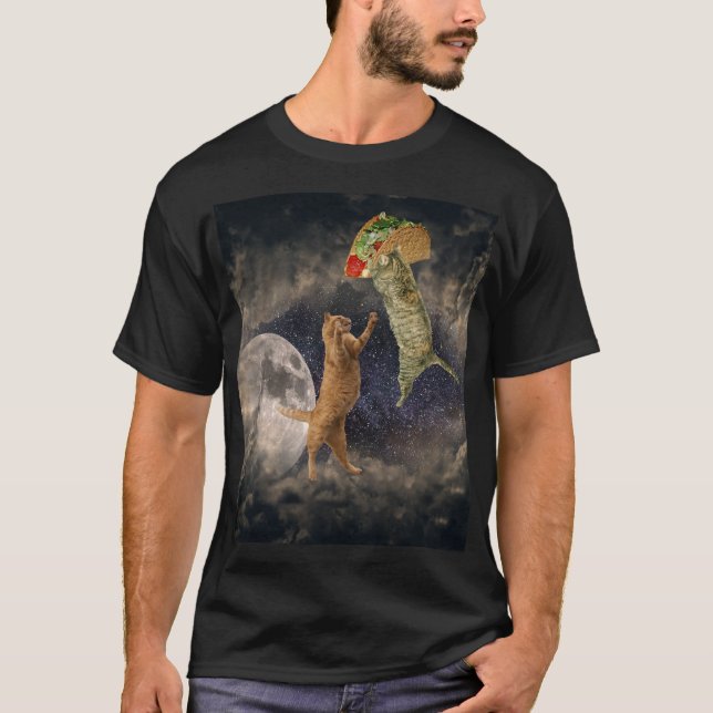 Taco Cats with the Moon & Universe Men's T-Shirt (Front)