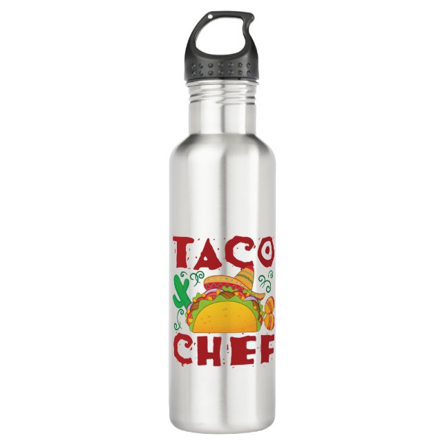 Taco Chef Taco Truck Stainless Steel Water Bottle (Front)