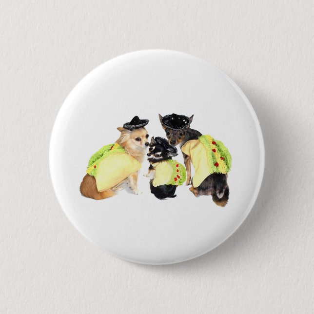 Taco Chihuahuas Pinback Button (Front)