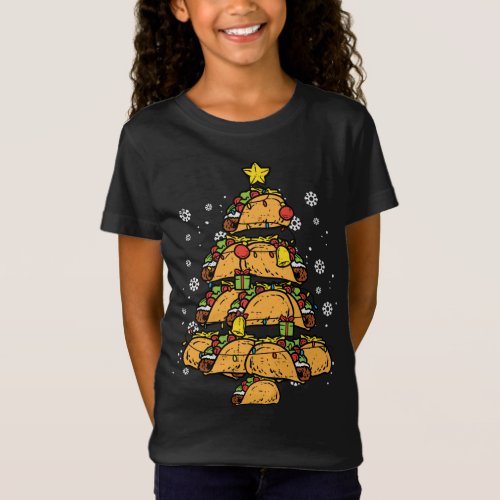 Taco Christmas Tree Xmas Pajamas PJs Mexican Food T_Shirt