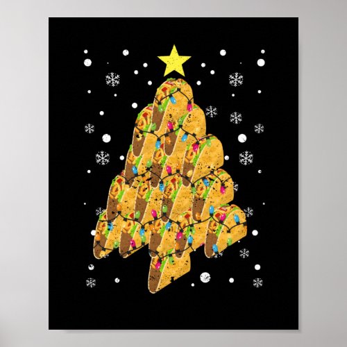 Taco Christmas Tree Xmas PJ Tacos Mexican Poster