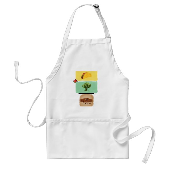 Taco + Cilantro = 💩 (Funny Anti-Cilantro Design) Adult Apron (Front)