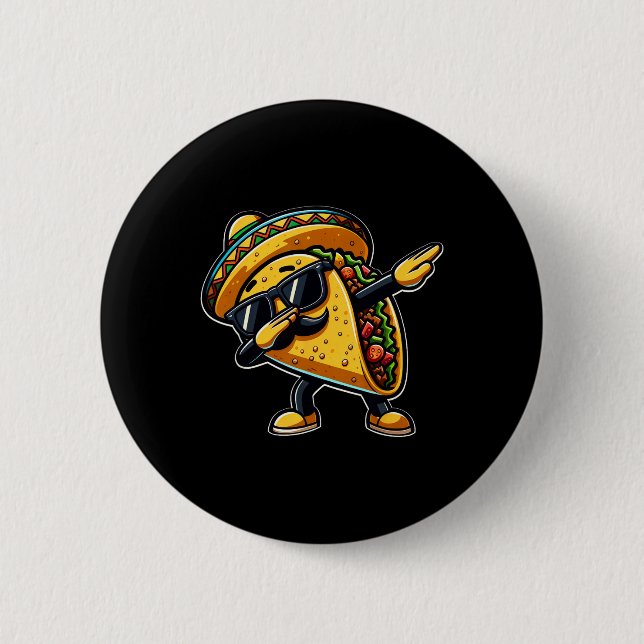 Taco Cinco De Mayo Funny Mexican Fathers Day  Button (Front)