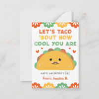 Taco Classroom Valentine's Day Card for Kids