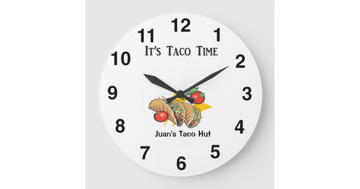 Taco Clock Mexican Restaurant Wall Clock Zazzle