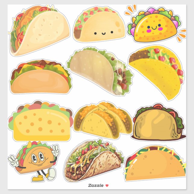 Taco Collage Sticker (Sheet)