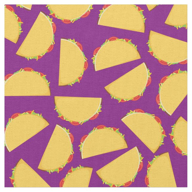 Taco Cute Kids Food Fabric (Close Up)