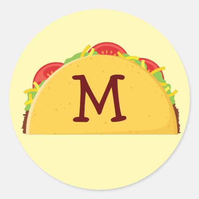 Taco Cute Kids Name Envelope Seal Stickers (Front)