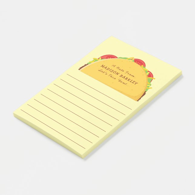Taco Cute Kids Post-it Notes (Angled)