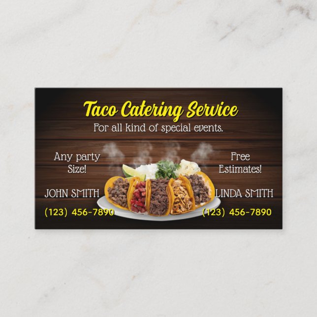 Taco Dervice Business Cards (Front)