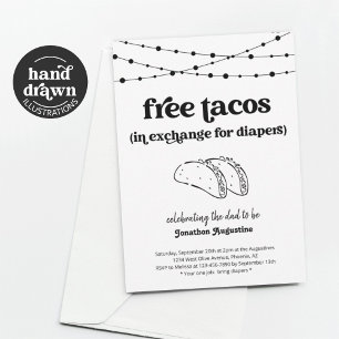 Taco Diaper Party, Funny Men Dad Shower Invitation