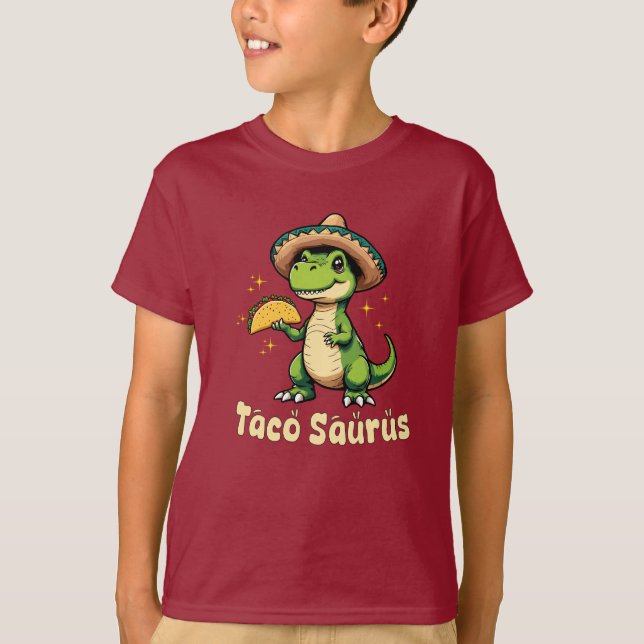 Taco Dinosaur Design T-Shirt (Front)