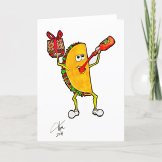 Taco Drinking Tobaasco birthday card