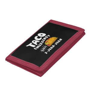 Taco Emergency Call 9 Juan Juan Funny Tri-fold Wallet