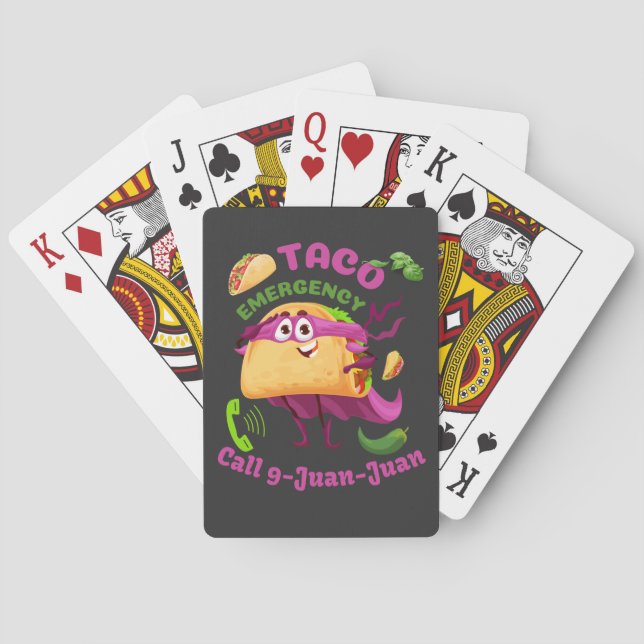 Taco Emergency Call 9 Juan Juan Mexican Food Lover Poker Cards (Back)
