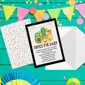Taco Fiesta Book Request Card  Books For Baby Invitation by YourMainEvent at Zazzle