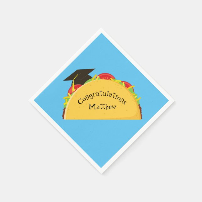 Taco Fiesta Graduation Party Napkins (Corner)