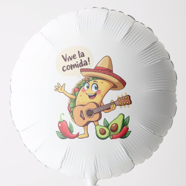 Taco Fiesta mit Gitarre und hispanischem Flair Balloon (Front)