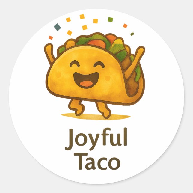 Taco Fiesta Party Favor Stickers Cute Envelope Sea (Front)