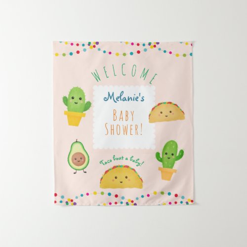 Taco  Fiesta Taco Bout a Baby shower welcome sign Tapestry