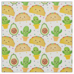 Taco fiesta with avocado &amp; cactus Mexican theme Fabric