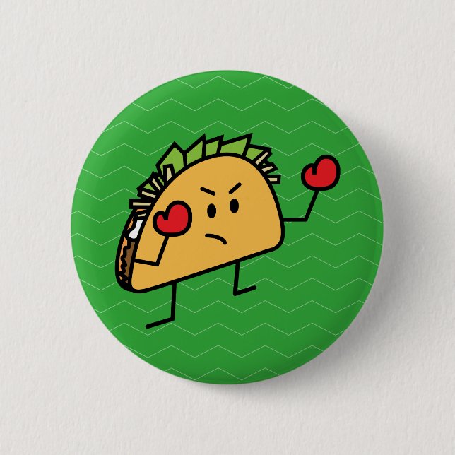 Taco Fighter Boxer tortilla shell gloves Pinback Button (Front)