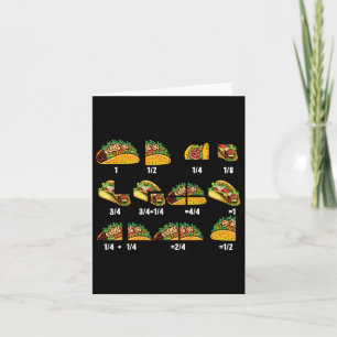 Taco Fraction Math Teachers Back To School Educati Card
