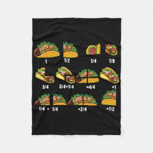 Taco Fraction Math Teachers Back To School Educati Fleece Blanket