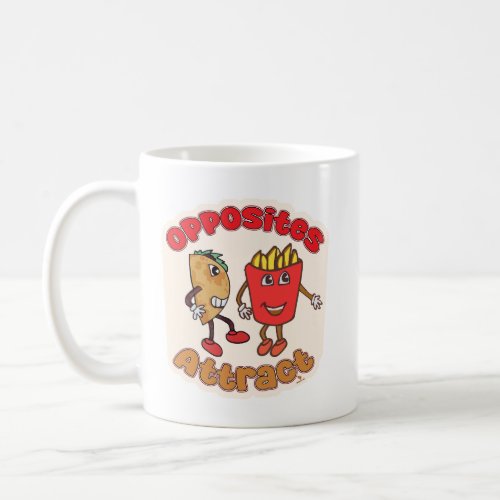 Taco Fry Opposites Attract Food Friends Forever Coffee Mug
