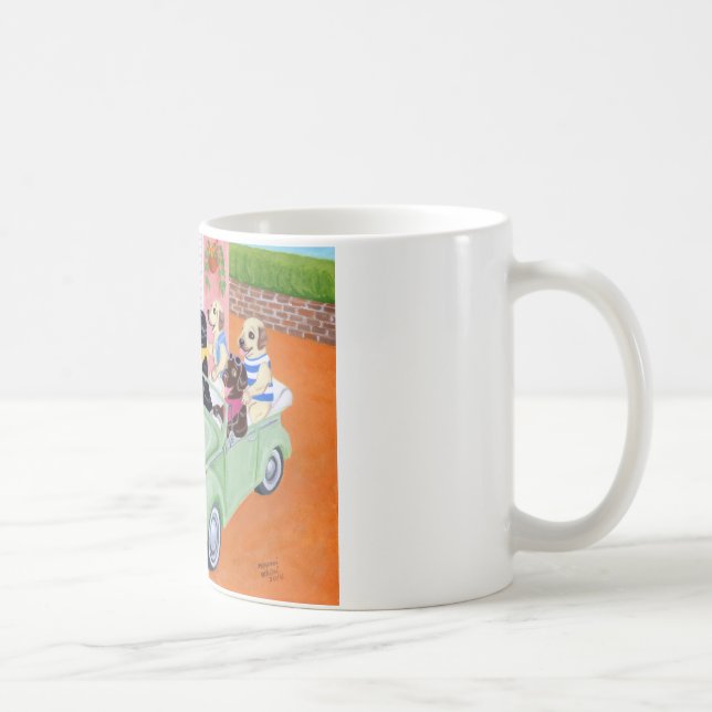 Taco Fun Labradors Painting Coffee Mug (Right)