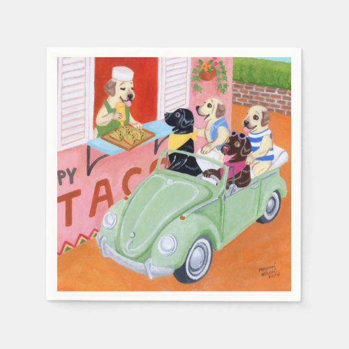 Taco Fun Labradors Paper Napkins