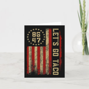 Taco Funny Let's Go Taco Usa American Flag Card
