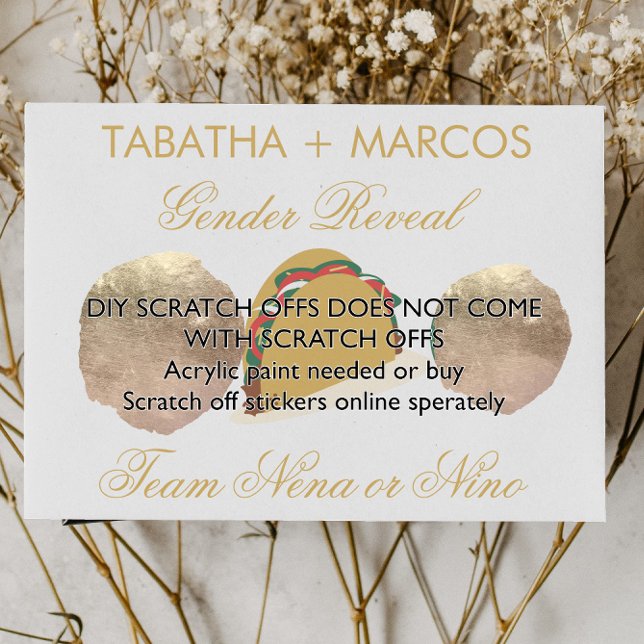 Taco Gender Reveal DIY Faux Scratch Cards (Creator Uploaded)