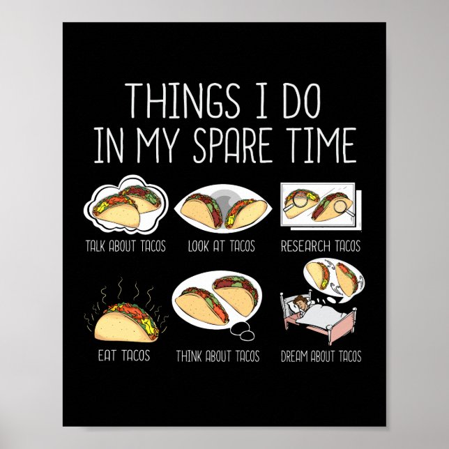 Taco GiftT aco Lovers Mexican Food Cinco De Mayo Poster (Front)
