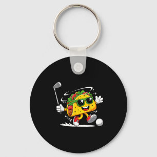 Taco golf player cinco de mayo mexican golfer food keychain