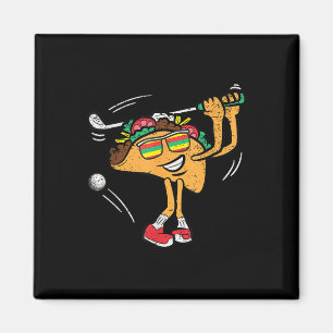 Taco Golf Player Cinco De Mayo Mexican Golfer Food Magnet