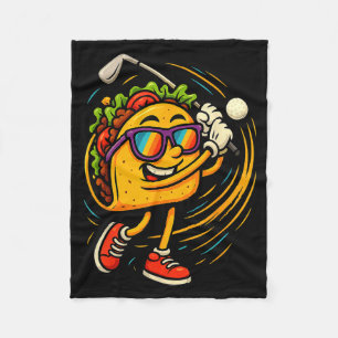 Taco golf swing funny mexican food humor cinco de fleece blanket