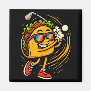Taco golf swing funny mexican food humor cinco de magnet